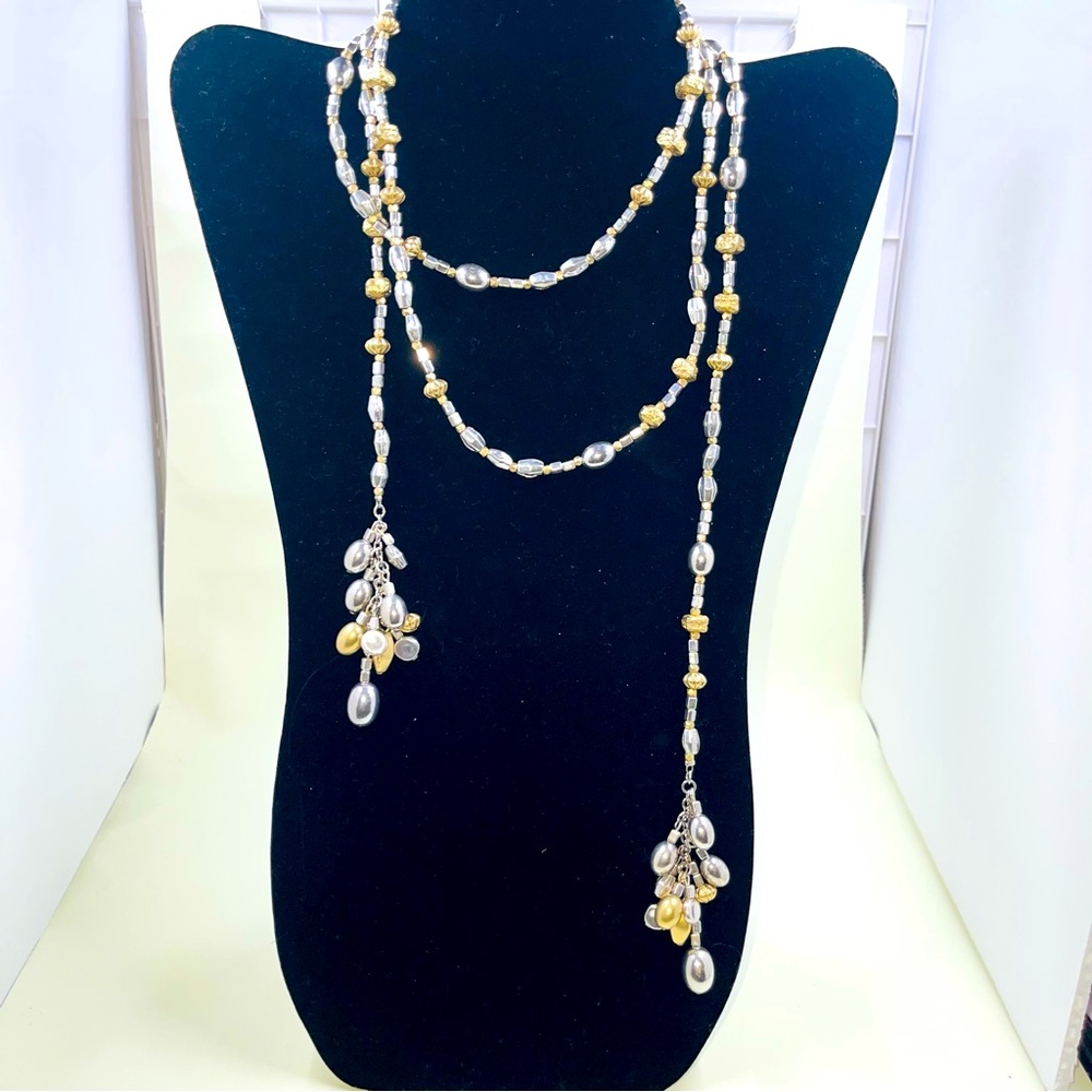 Chico’s Lariat Silver Gold NEW with tag 50” long